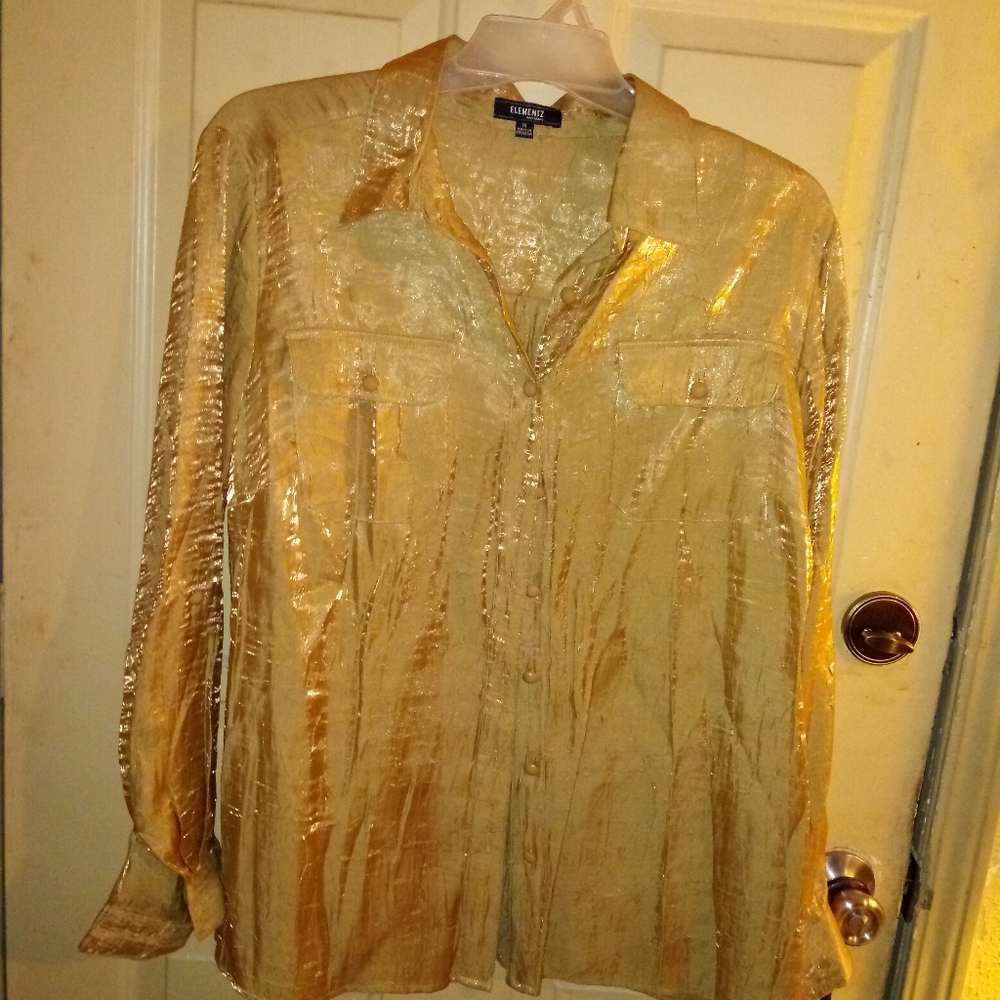 Elementz Woman Gold Blouse 1X